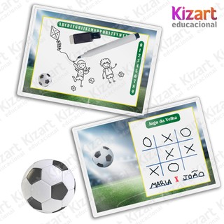 Lousa Mágica + Caneta Com Apagador Lembrancinha Festa Infantil Tema Futebol