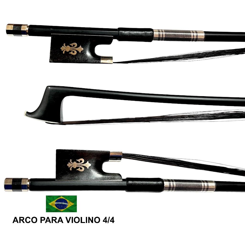 Arco para Violino 4/4 em Fibra de Carbono com Crina Negra Genuína da Mongólia em Oferta na Shopee