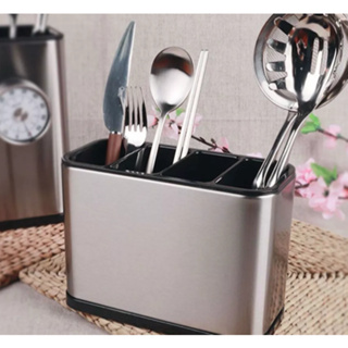 Porta Talheres Inox Retangular com Escorredor Suporte para Mesa e Cozinha em Oferta na Shopee