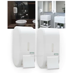 Kit 2un Saboneteira 400ml Dispenser de Sabonete Líquido Álcool Gel 400ml Branco Cozinha Banheiro