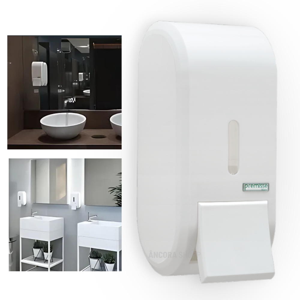 Porta Sabonete Dispenser de Parede Saboneteira Compacta com Reservatório 400ml + kit de Montagem