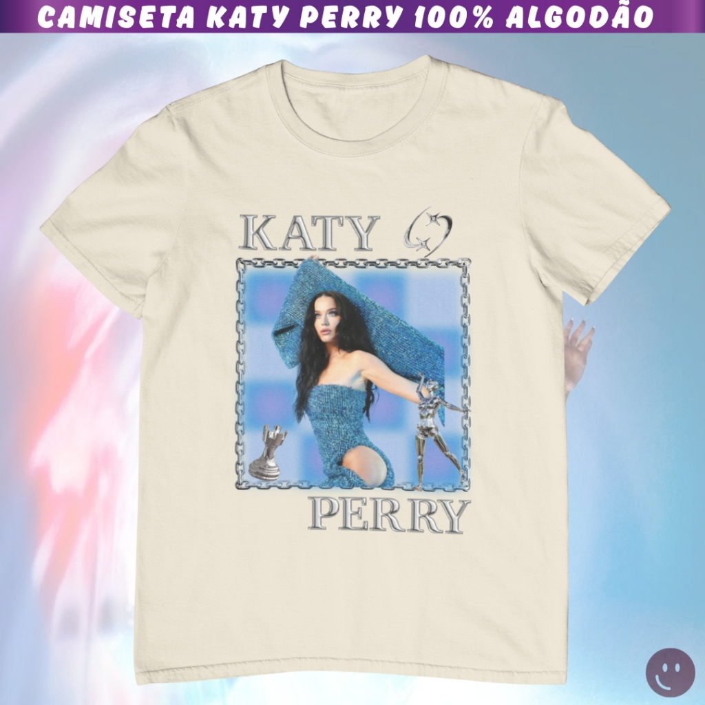 Camiseta Tshirt Cantora Katy Perry - Música Pop Internacional - Camisa 100% Algodão Vintage