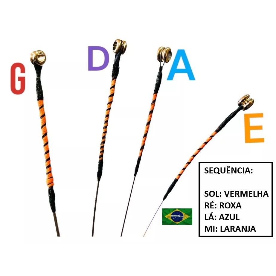 Cordas Violino 4/4 Opera Orange Strings Núcleo Aço Tecnologia Alemã