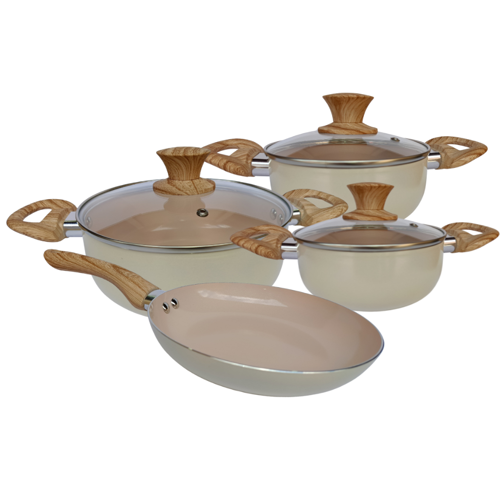 Jogo de Panelas Caçarola Frigideira Cerâmica Antiaderente 4 peças em Oferta na Shopee