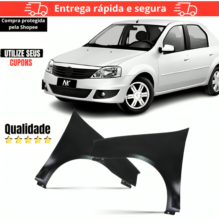 Paralama Dianteiro Renault Logan 2007 2008 2009 2010 Curvao Para Lama Mold. Original em Oferta na Shopee