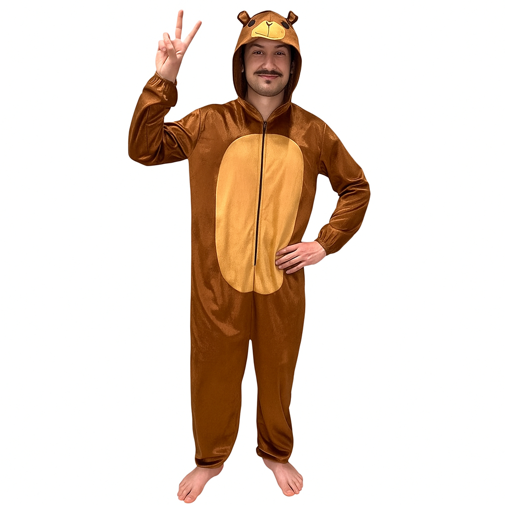 Kigurumi Capivara Infantil E Adulto Fantasia Pijama Divertido