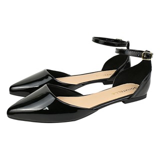 Sapatilha Rasteira Feminina Aberta Bico Fino Donatella Shoes Sandália Verniz Trabalho Social Esportiva Novo Confortavel