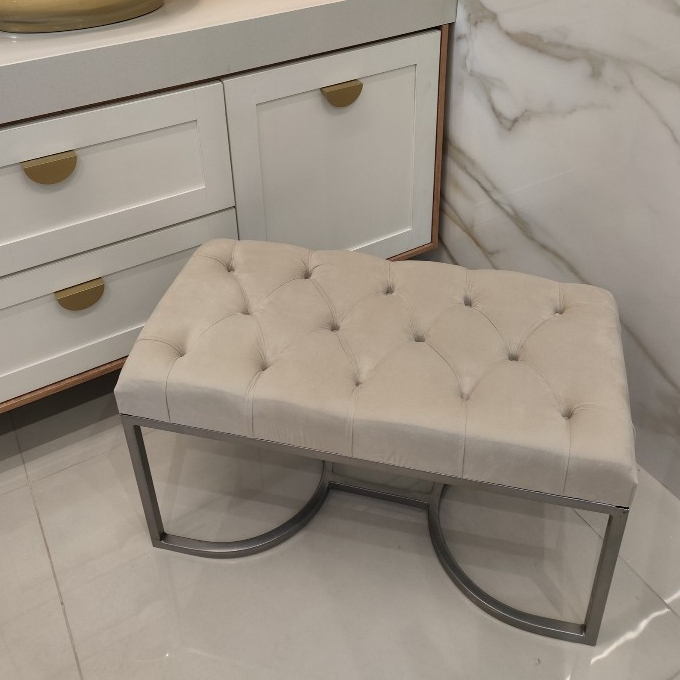 Recamier veludo Sala Divã Retangular 80x40 Decoração Quarto Escritorio Banqueta Penteadeira Decorati em Oferta na Shopee