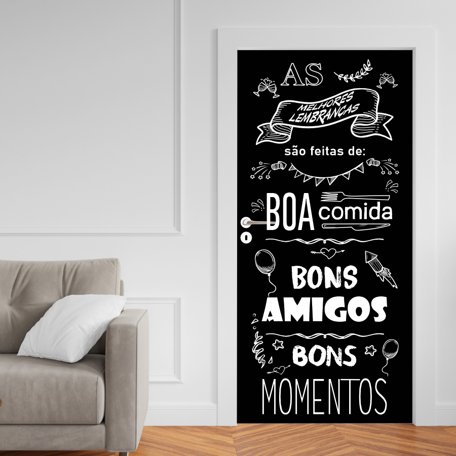 Adesivo Porta Madeira Vidro Decoração Revestimento Papel de Parede Envelopamento LETTERING 7 - AML0109X