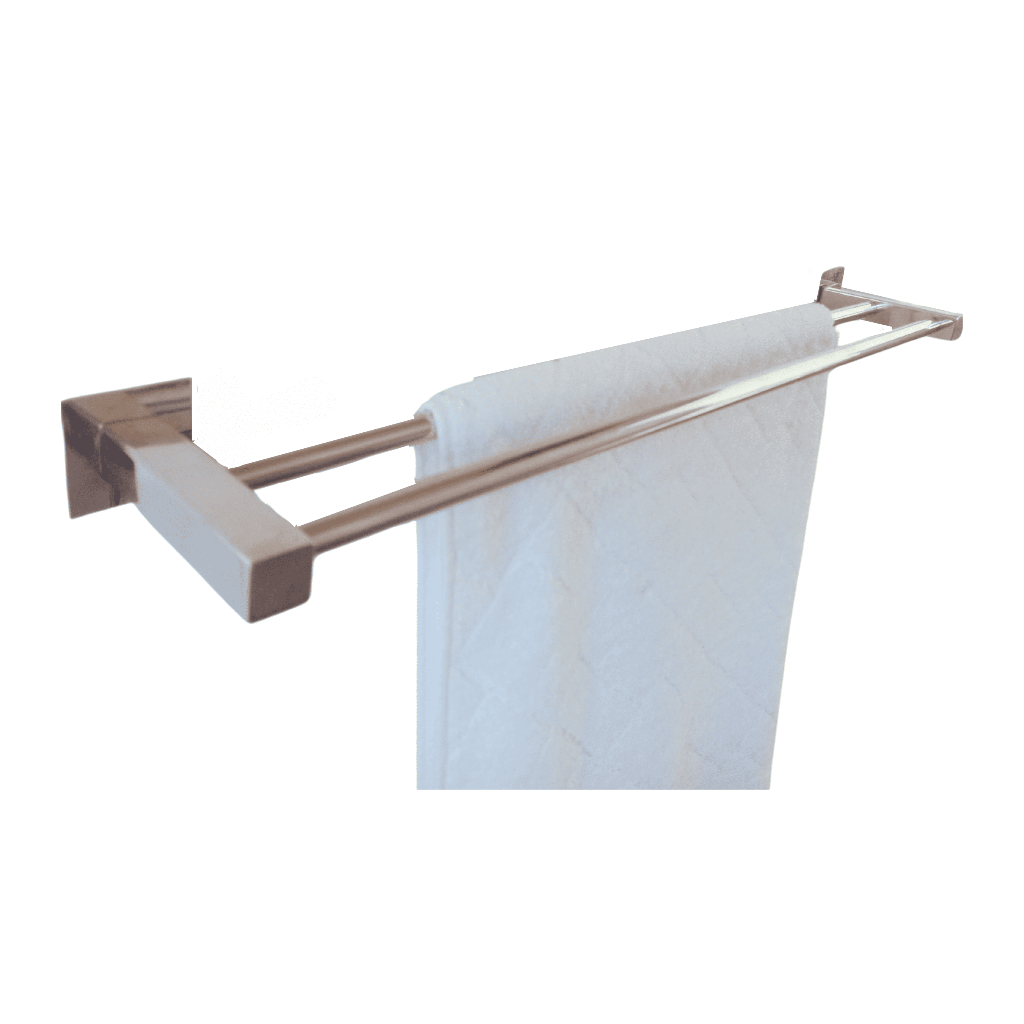 Porta Toalha Duplo 70cm Inox 304 Toalheiro Duplo para Banheiro Suporte Para Toalha de Banh...