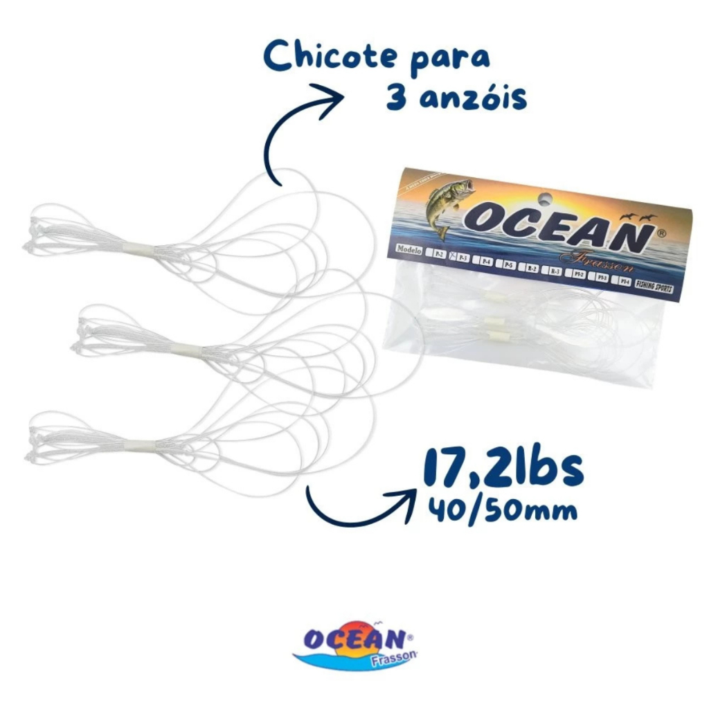 Chicote De Nylon Para 3 Anzóis 3 Pernadas em Oferta na Shopee