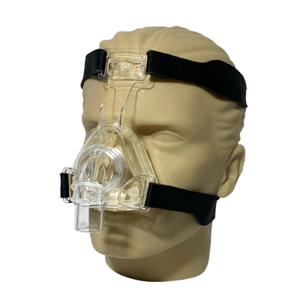 Fixador Suporte Arnês Headgear Preto Quatro Pontas Para Máscara De CPAP Com Velcro Alta Qualidade