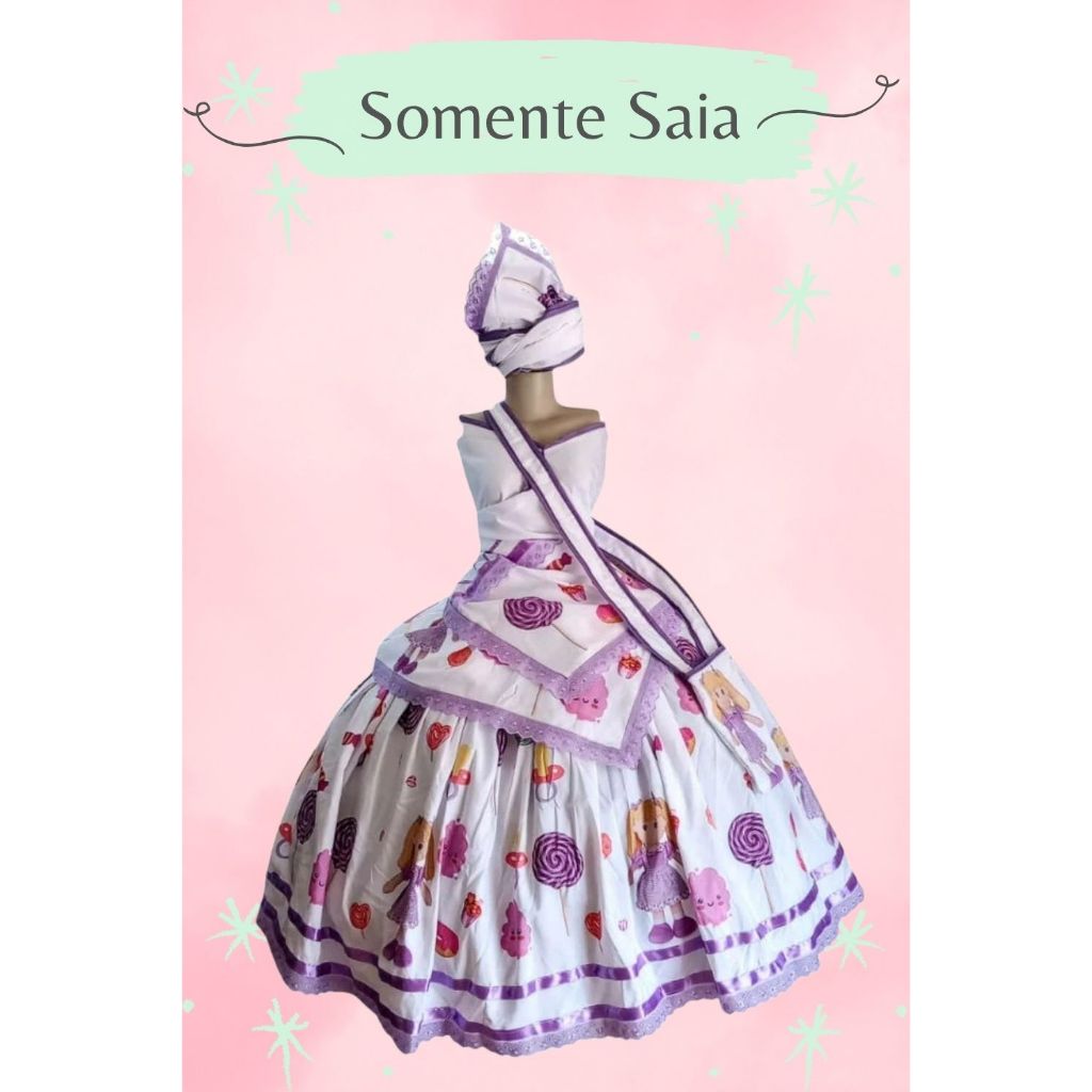 SAIA DE ERÊ NANÃ LILÁS -  ROUPA PARA FESTA DE ERÊ CANDOMBLÉ E UMBANDA