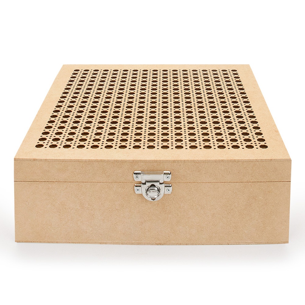 Caixa Fecho Cadeado e Dobradiça 30x30x10 em Mdf Cru em Oferta na Shopee