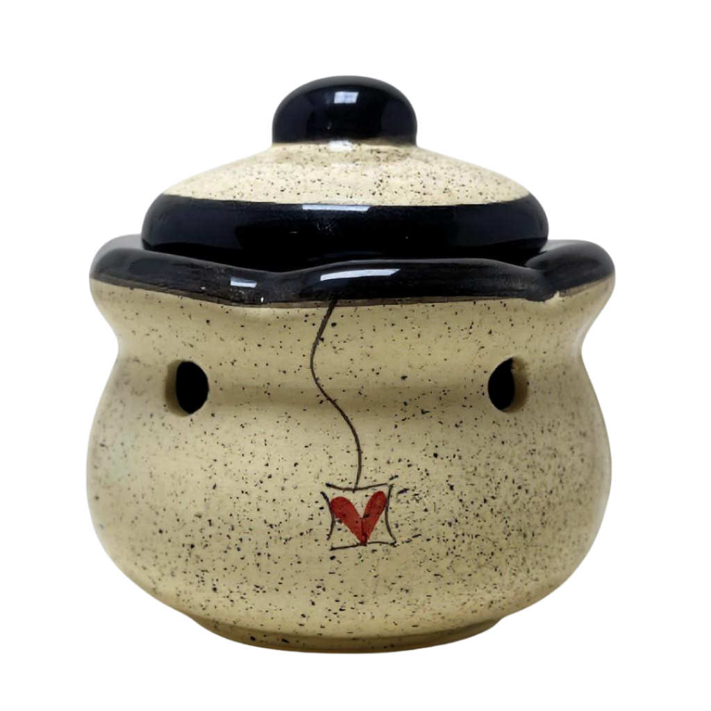 Porta Alho Mantimentos em Cerâmica Pintado á Mão com Tampa em Oferta na Shopee