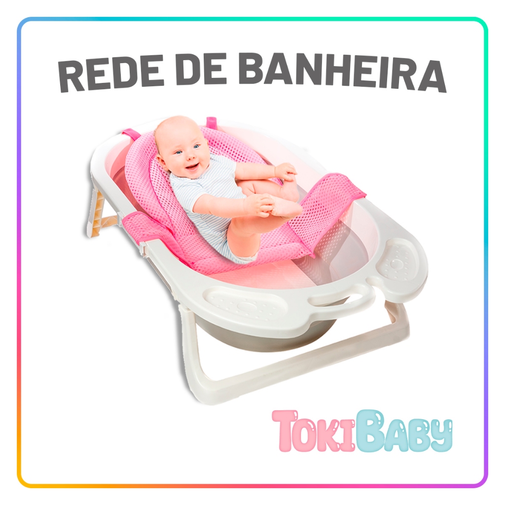 Rede De Proteção Redutor Banheira Do Bebê Apoio Segurança Ideal para o Banho do Bebê - Mom & Baby
