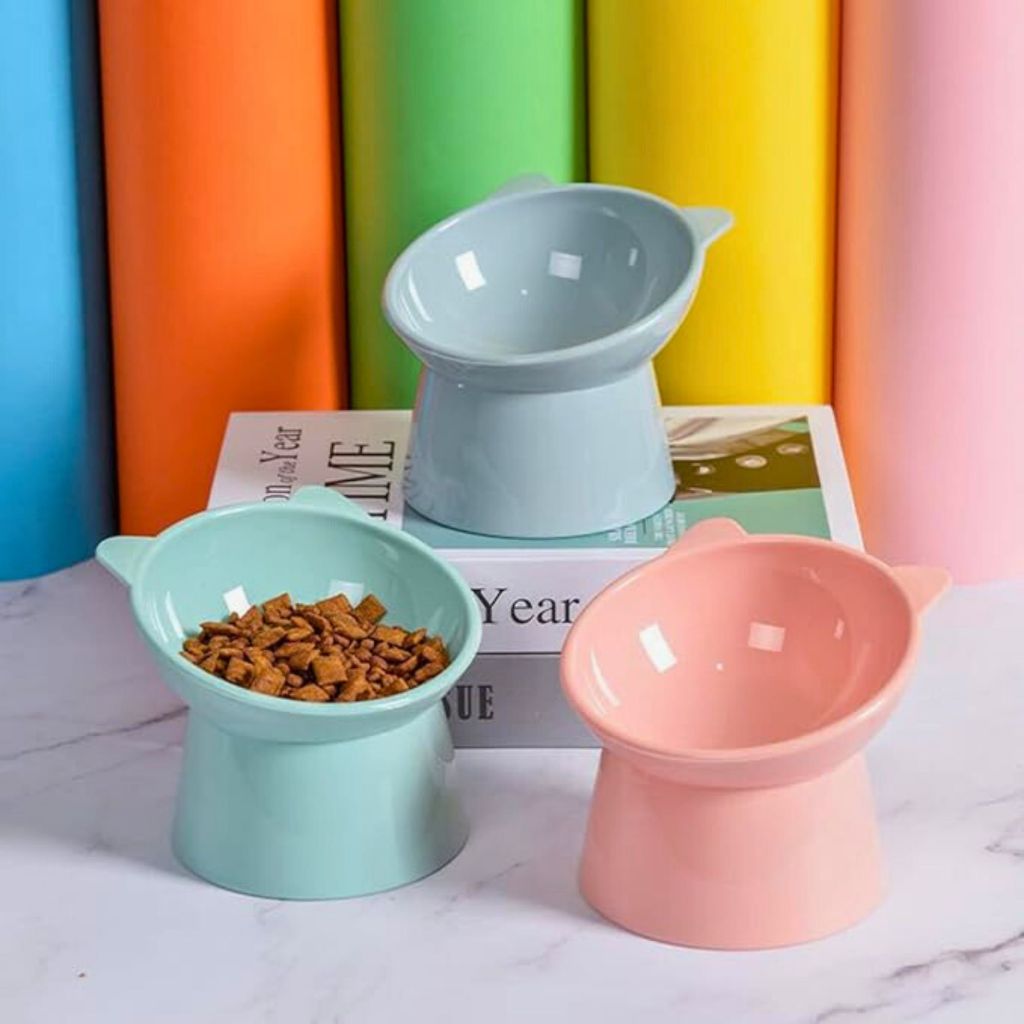 Comedouro Gato Ergonômico Bebedouro Pet Gatinho Orelhinhas Comedouro Elevado para Gatos Pote Ração em Oferta na Shopee