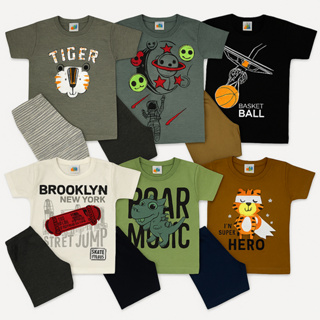 Kit 2 Conjuntos Sortido Roupa Infantil Menino Verão 2 Camisas 2 Bermudas TAM 1 ao 8 em Oferta na Shopee