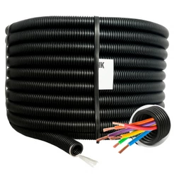 Conduite Corrugado Tubo Duto Eletroduto Resistente Com Guia 3/4", 1", 1.1/4 ou 1.1/2" 50m PEAD