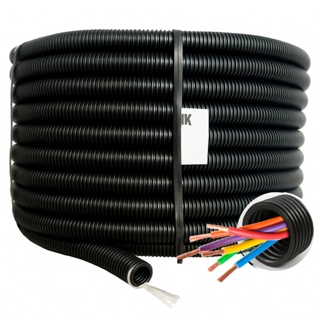 Conduite Corrugado Tubo Duto Eletroduto Resistente Com Guia 3/4", 1", 1.1/4 ou 1.1/2" 50m PEAD em Oferta na Shopee