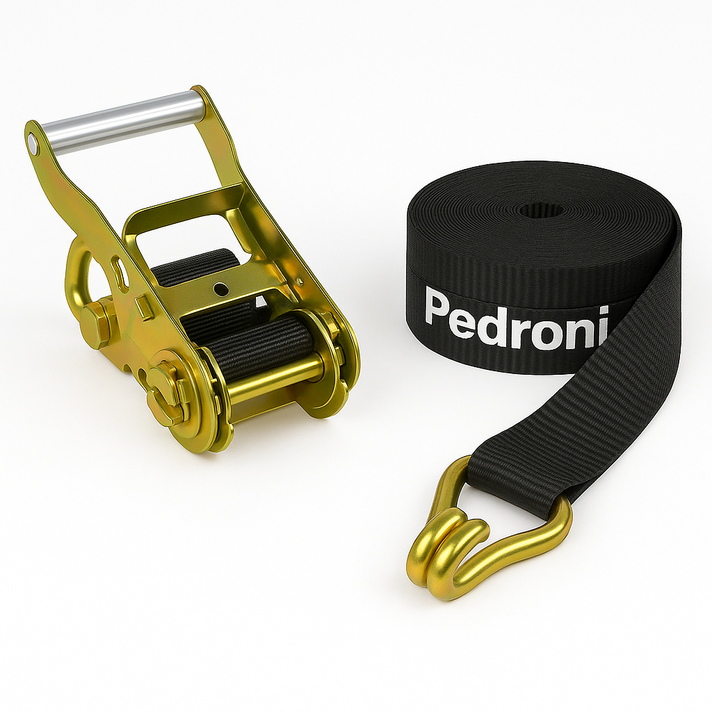 Jogo de Cinta com Catraca Pedroni Profissional 25MM X 4,6 Metros Comprimento – Capacidade 800Kg