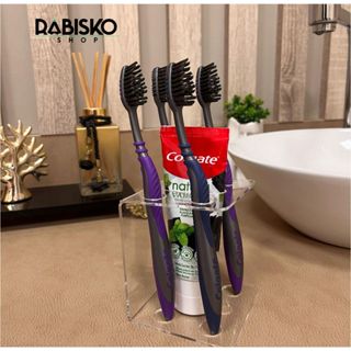 Porta escova e pasta de dente - Suporte Organizador de banheiro em acrílico em Oferta na Shopee