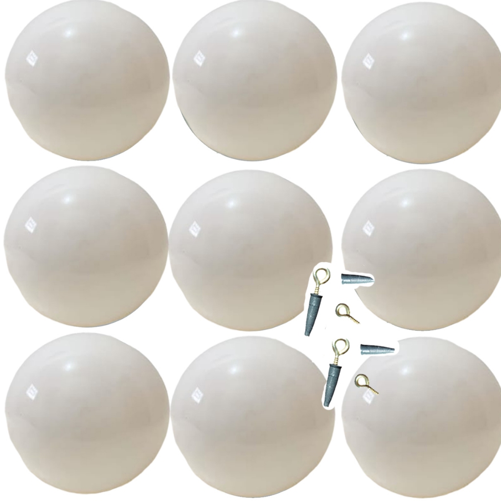 Bola De Vinil Plástico Decoração 40cm Atacado Kiko Grande 10un branca