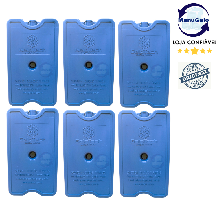 Gelo em gel reutilizavel rígido 500 ml Gelotech 6 unidades placa de gelo cooler