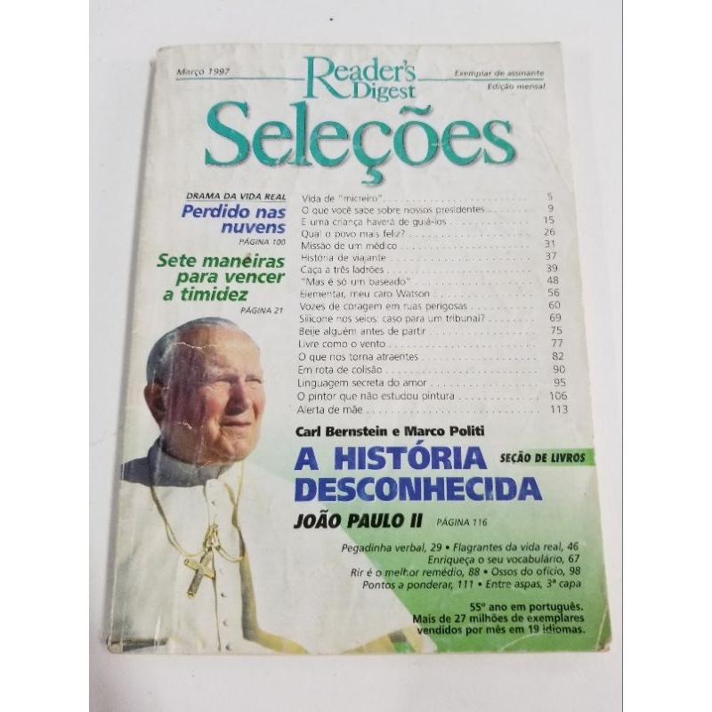 Livro: Seleções Reader's Digest - A historia desconhecida João Paulo ll