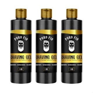 kit 3x Shaving Gel De Barbear Mentol Puro Fio 1kg Profissional - Barba Suave Sem Irritações - Envio Imediato em Oferta na Shopee