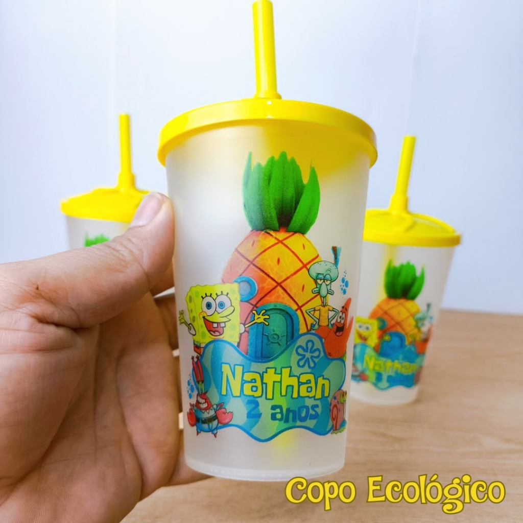 Copo Ecológico Personalizado  Lembrancinhas de Aniversário Infantil