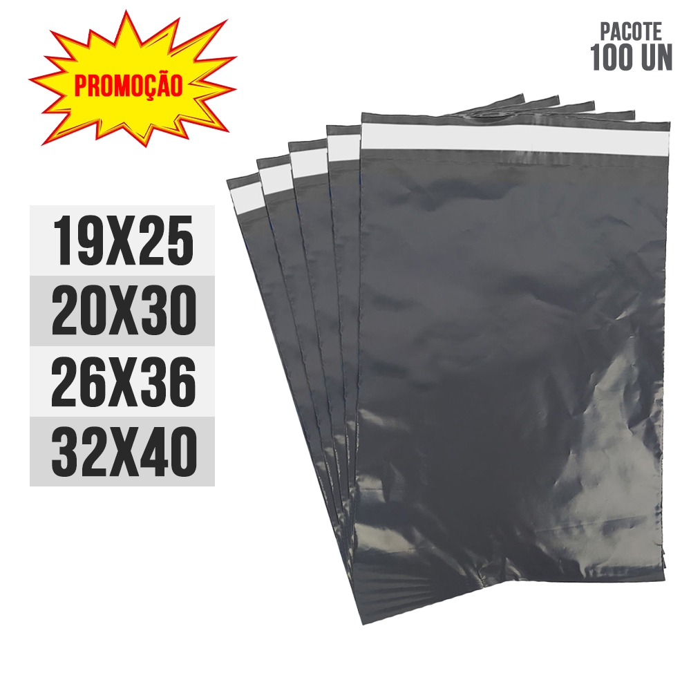 Kit Envelope de Segurança 100 unidades embalagem ecommerce correios auto colante - Varias medidas em Oferta na Shopee
