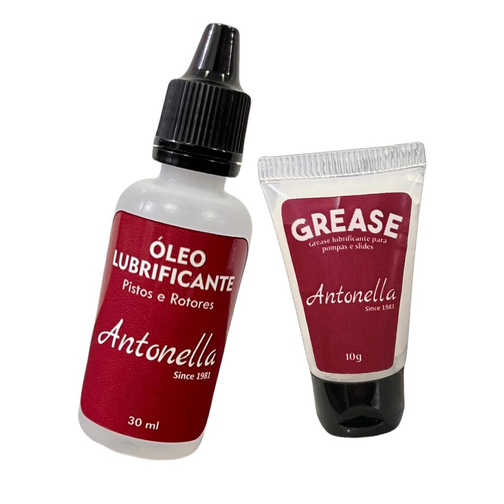 Kit Óleo Lubrificante e Grease Antonella p/ Saxofone Trompete Trombone Bombardino Tuba