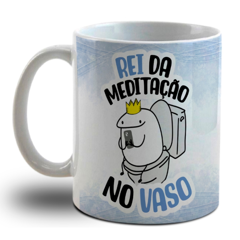 Caneca De Porcelana Dia Dos Pais Flork - Rei Da meditação No vaso - Presente dia Dos Pais