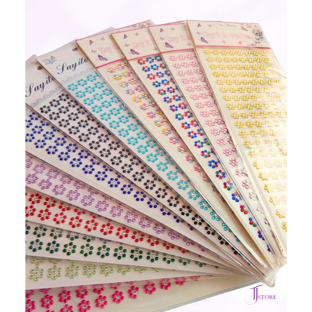 Cartelas de Brilho Adesivo - 5 unidades  - 160 adesivos cada Cartela.