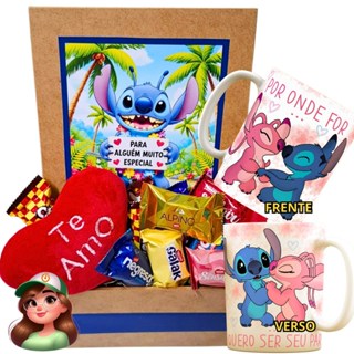 Cesta do Stitch | Cesta de Chocolates e Caneca em Oferta na Shopee