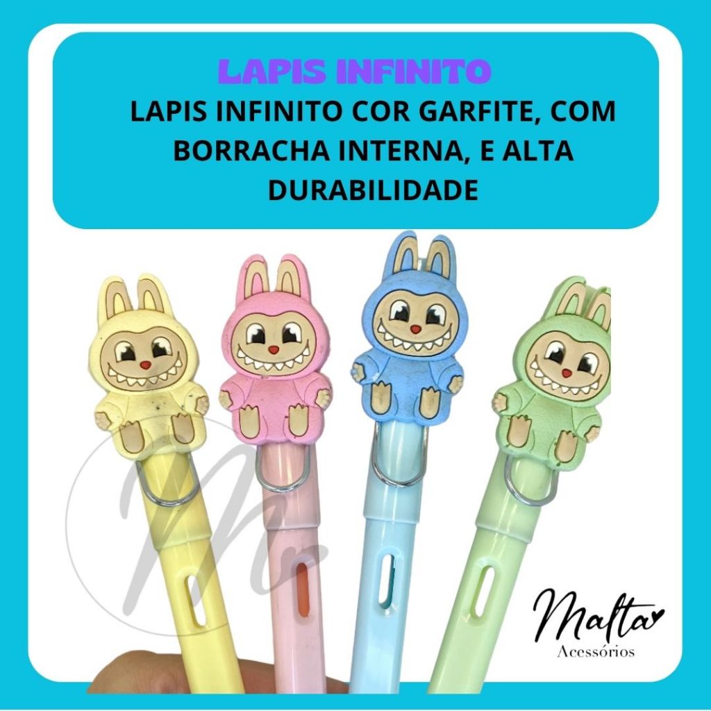Lápis Infinito Labubu: Magia e Fofura em Cada Traço ✨ em Oferta na Shopee