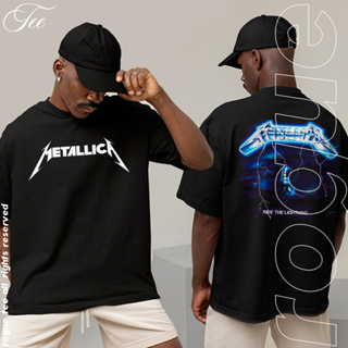 Camiseta Basica e OVERSIZED Metallica Ride The Lightning Band Rock Streetwear Tee em Oferta na Shopee