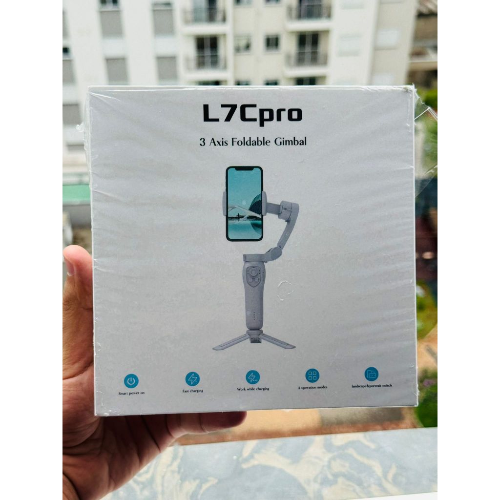 Gimbal Profissional L7cPro Osmo Celular Dobrável 3 Axis Zoomً