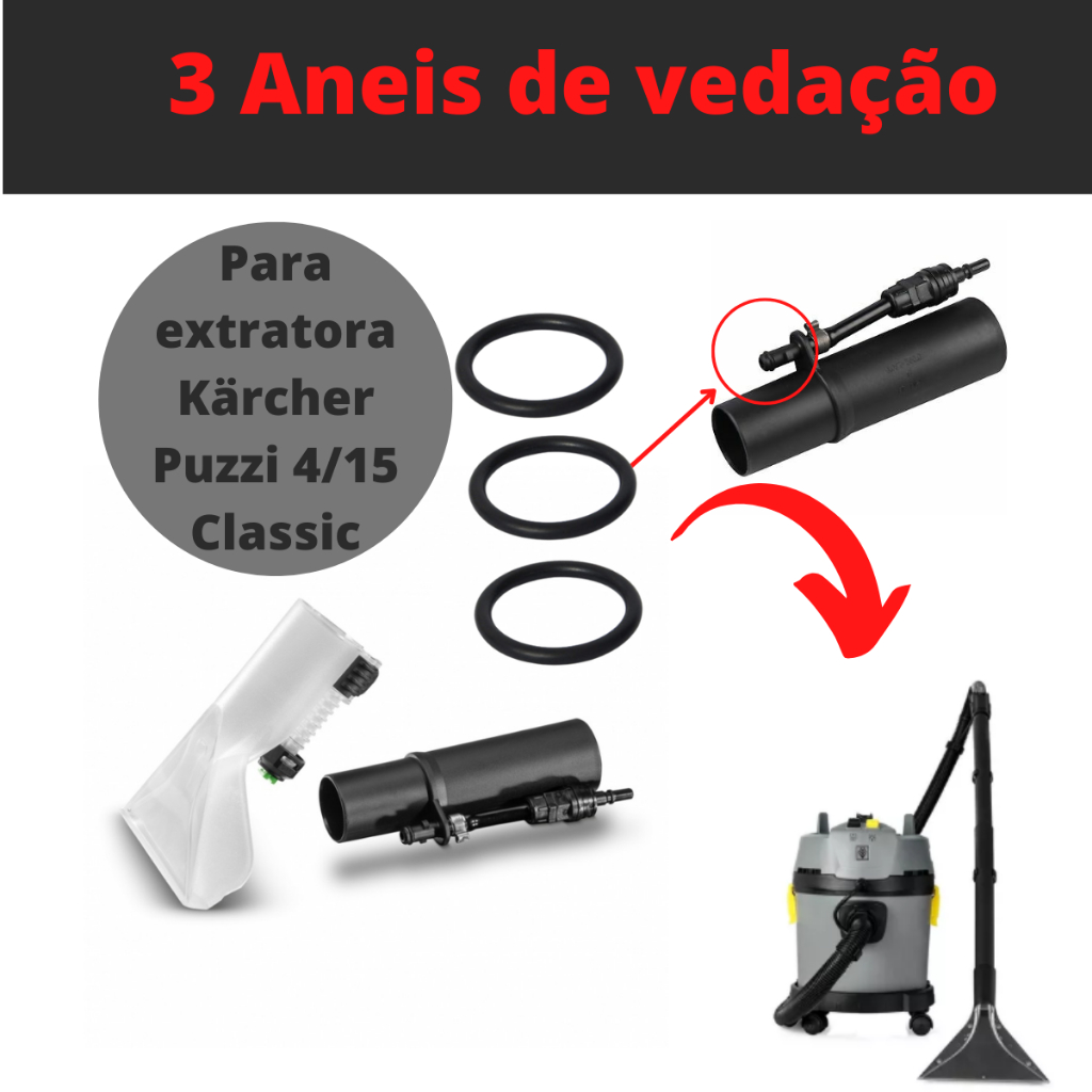 3 Aneis Vedação Compatível Extratora Puzzi 4/20 FATI