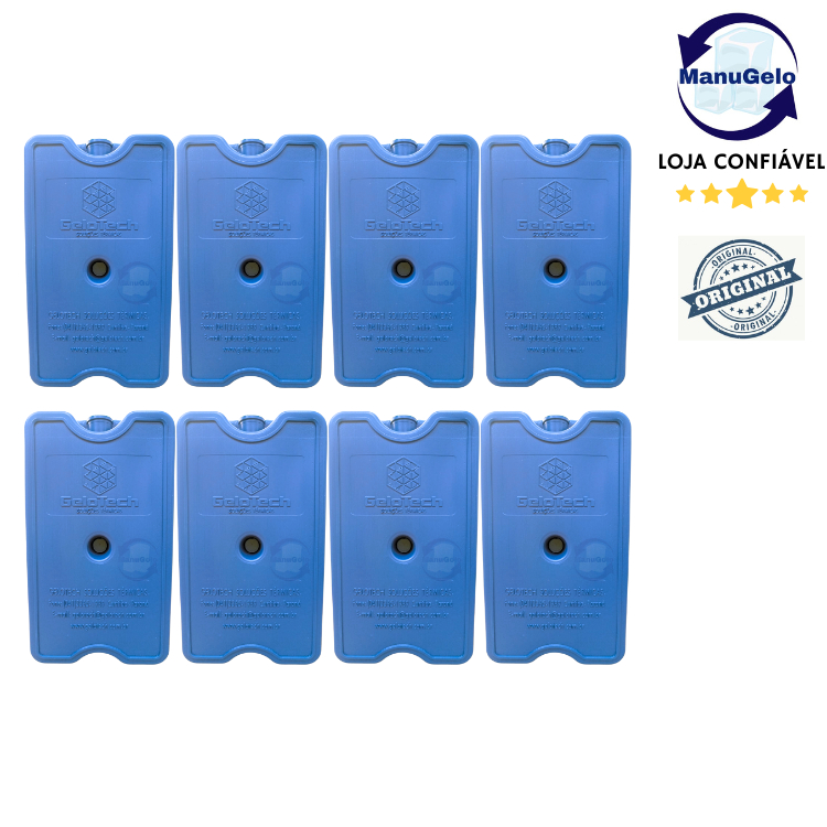 Kit placa bolsa gelo artificial reutilizavel rigido 400 ml gelox cooler transporte
