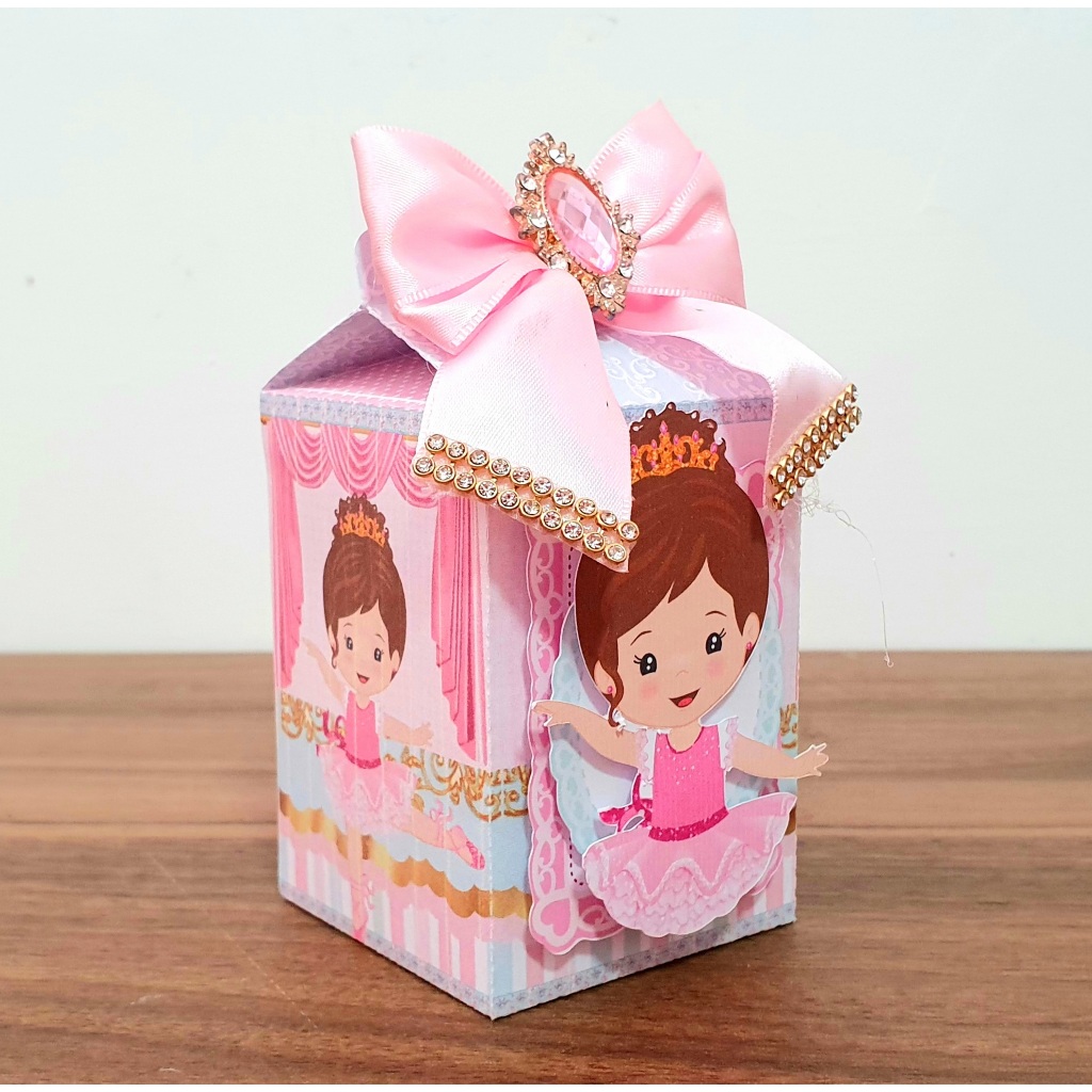 Ciaxa Milk Bailarina - Lembrancinha Personalizada Aniversário Infantil 20 unidades