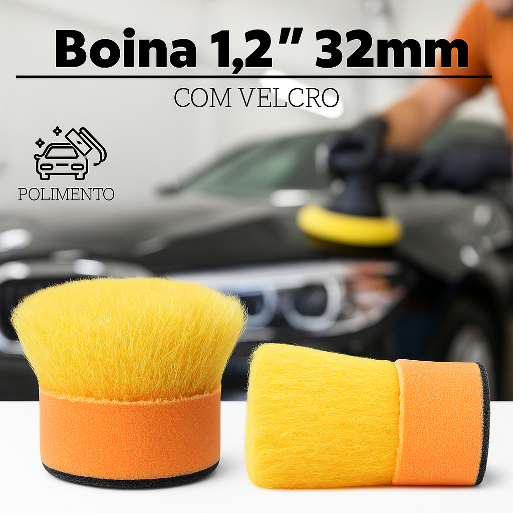 Boina de Polimento com Velcro  32mm  Lã  Espuma para Corte e Lustro em Oferta na Shopee