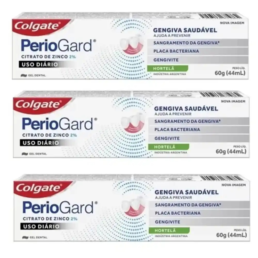 Kit 3 Cremes Dentais Colgate Periogard Hortelã 60g em Oferta na Shopee