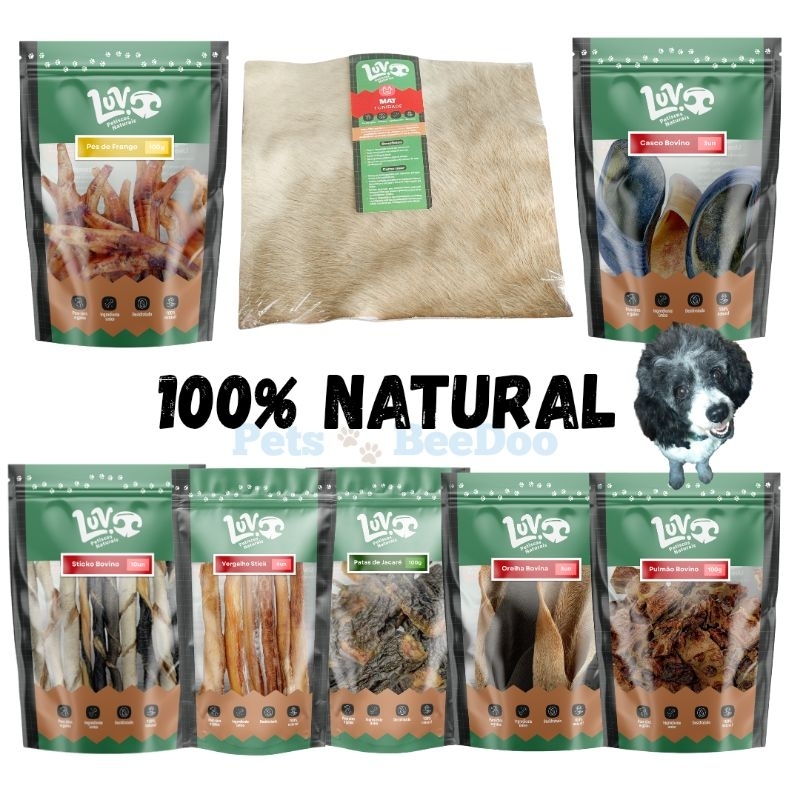 Mordedor Natural Luv Bovino para Pets Cães Gatos Várias Opções em Oferta na Shopee