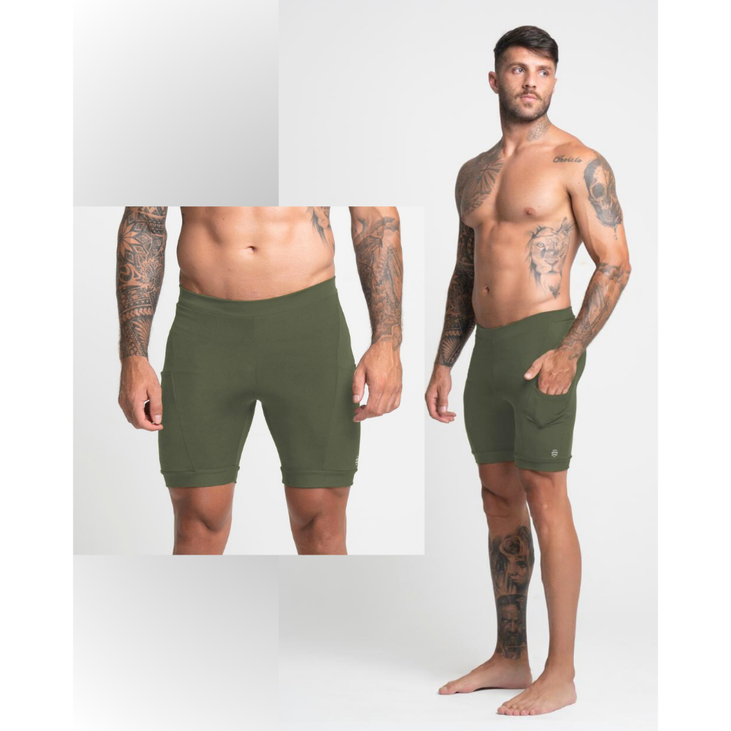 Bermuda Compressão Masculina com Bolsos – Ideal Corrida, Treino, Academia