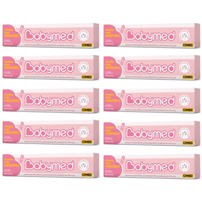 Pomada Babymed Rosa kit 10 unidade 45g cada Contra Assaduras