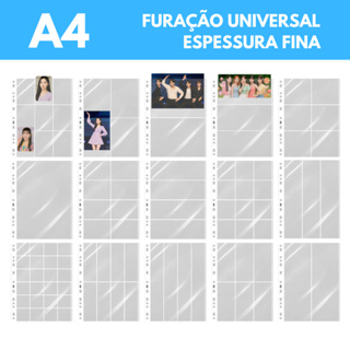 Kit 10 Folhas Binder Saco Plástico A4 Fichario Photocard Cédulas Polipropileno 1 2 3 4 6 8 9 Bolsos yes Selos Filatelia em Oferta na Shopee