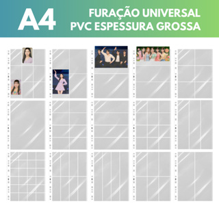 Kit 10 Folhas Binder PVC Grosso A4 Fichario Photocard Cédulas Saco Plástico 1 2 3 4 6 8 9 Bolsos Selos Filatelia em Oferta na Shopee