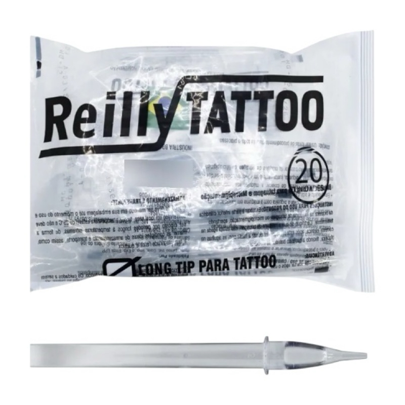 Long tip para tatuagem Reilly Tattoo 20 unidades traço pintura RL RS RM MG promoção oferta relâmpago